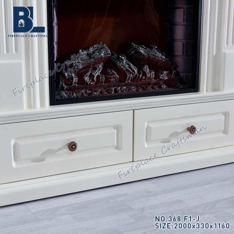 Wholesale Freestanding TV Console Wooden Mantel Stand with Electric Fireplace Heater Insert for Sale