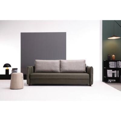 Folding Bed Fabric Leather Corner Solid Wooden Modern Simple Leisure Living Room High Quality Green Sleeper Sofa Set