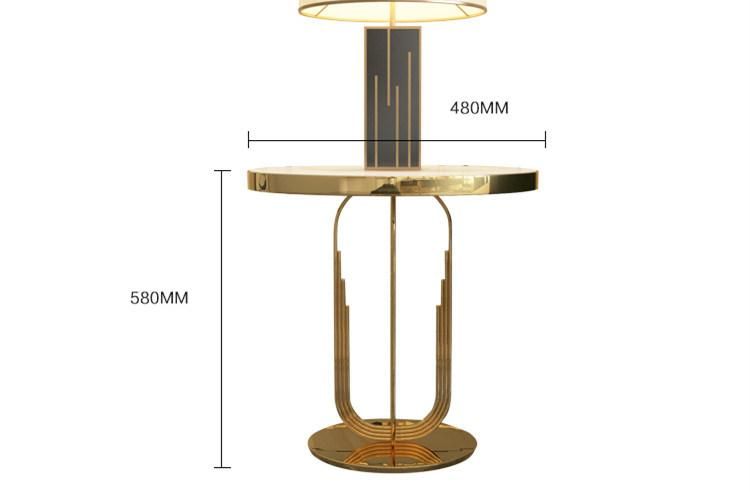 Light Luxury Design Tempered Glass Stainless Steel Balcony Living Room Bedroom Bedside Coffee Table