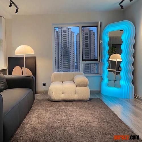 Hot Poltronova Ultrafragola Mirror New Modern Design LED Change Color Mirror Colorful Full-Body Dressing Wall Mirror