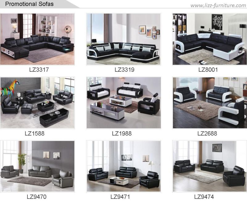 Classical Leisure Home Living Room Sectional Furniture Leather Sofa