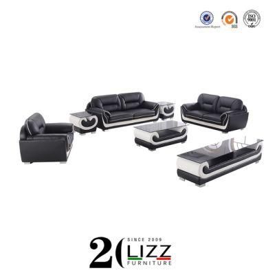 Modern Office Sofa Furniture Italian Leather Couch Set with TV Stand and Coffee Table