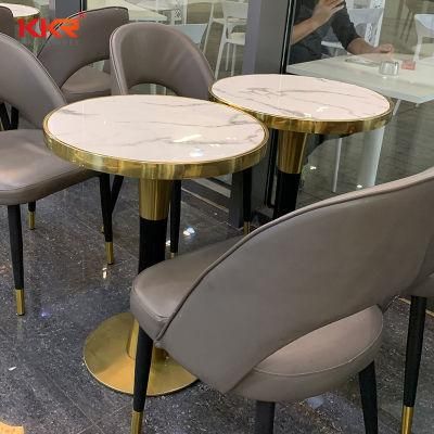 Cheap Price Marble Stone Restaurant Fast Food Dining Table