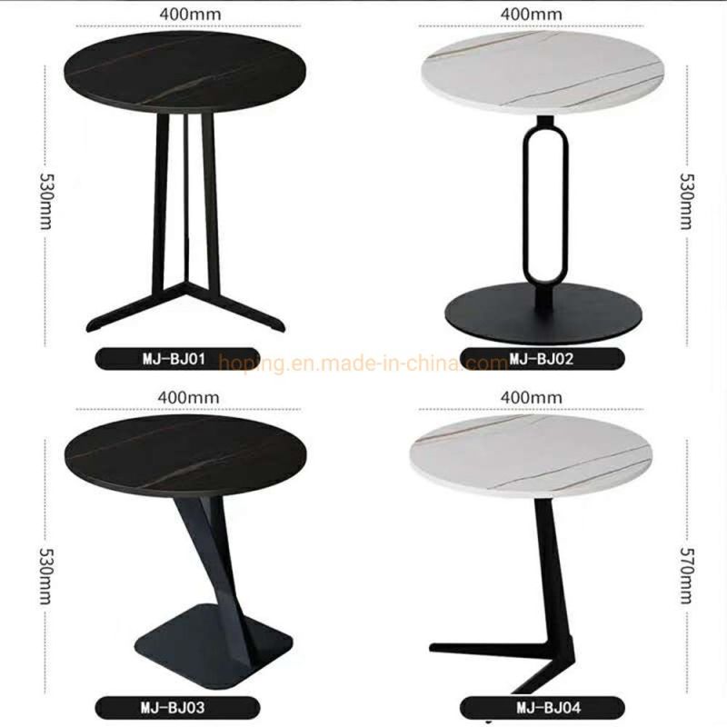 Modern Mobile Phone Restart Shape Black Top Coffee Side Coffee Table