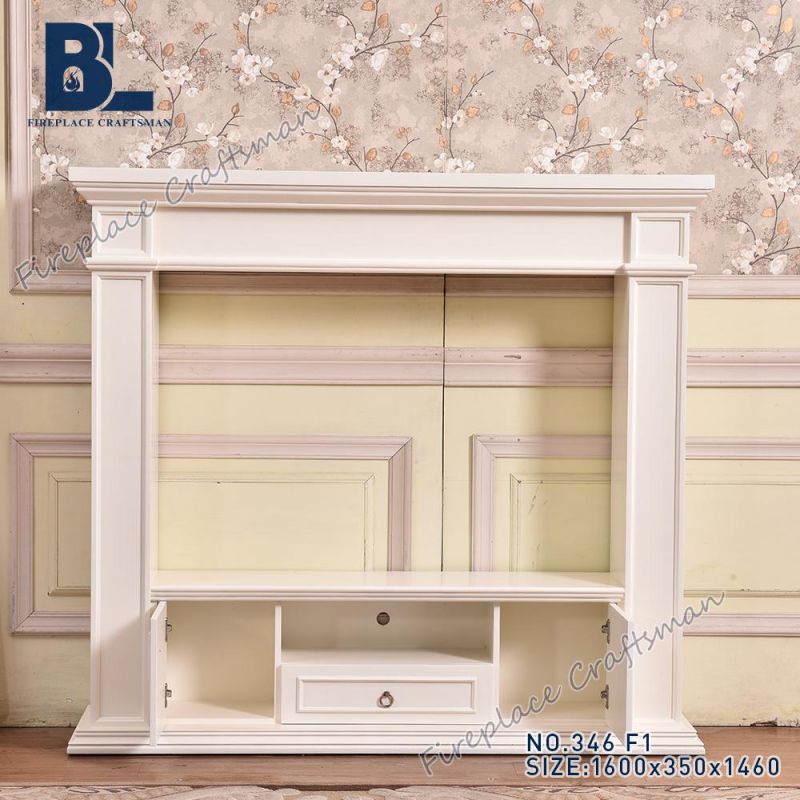 Ce Approved Modern MDF TV Stand Fireplace Hotel Furniture (346)