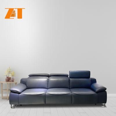 Factory Supply Luxury Couch Adjustable Backrest Modular Sectional Living Room Sofa Set Furniture Leather Sofa