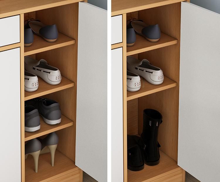 Shoe Cabinet with Hanger Integrated Household Multifunctional Entrance Cabinet 0159