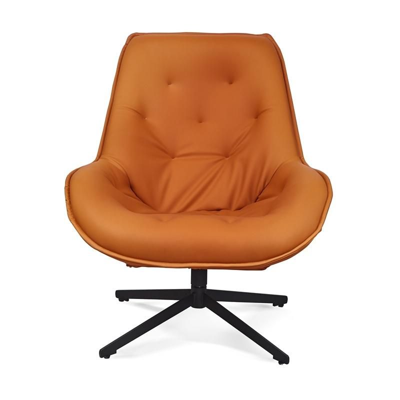 Living Room Furniture Lounge Orange PU Leather Elegant Single Living Room Arm Chairs