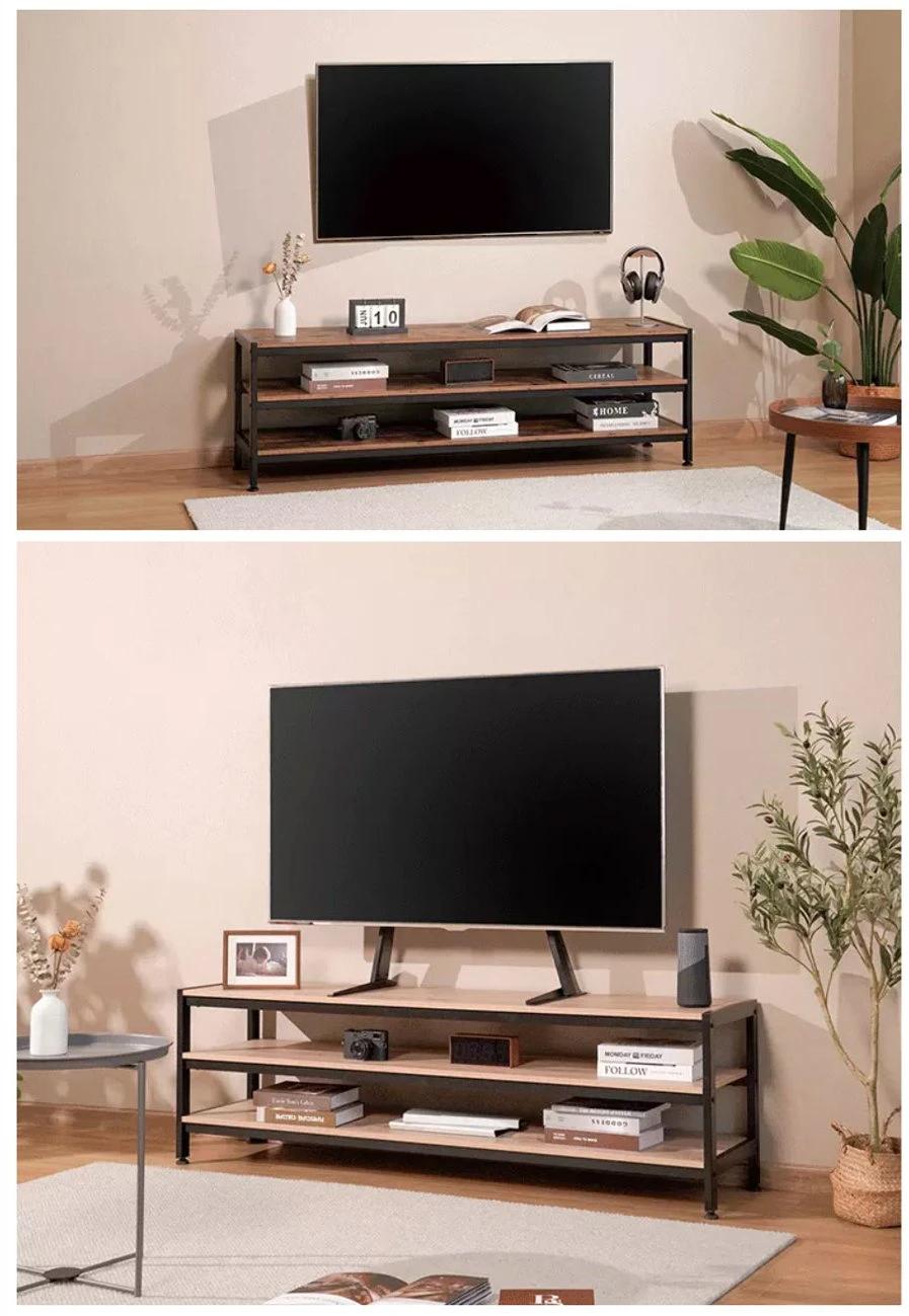 Modern Living Room Furniture Large 3-Tier Industrial Style Media Console TV Floor Stand Cabinet