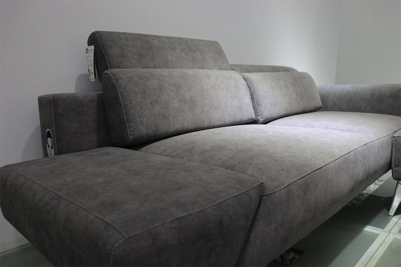 Arab Modern Simple Style Living Room Furniture L Shaped Grey Sectional Sofa