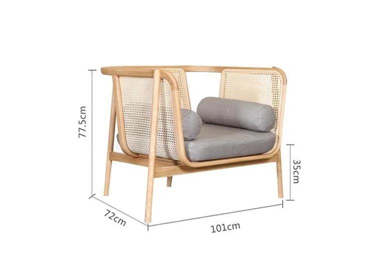 Modernl Design Hotel Furniture Wooden Rope Frame Sofa with Cushions