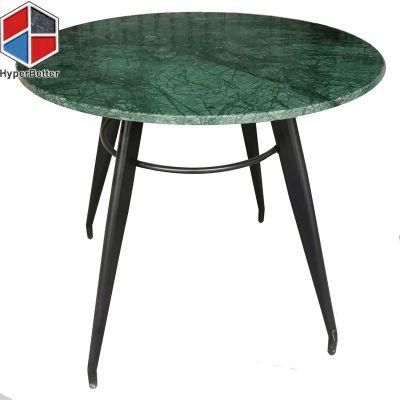 Wholesale Customized Indian Green Marble Round Tea Table Top Metal Base