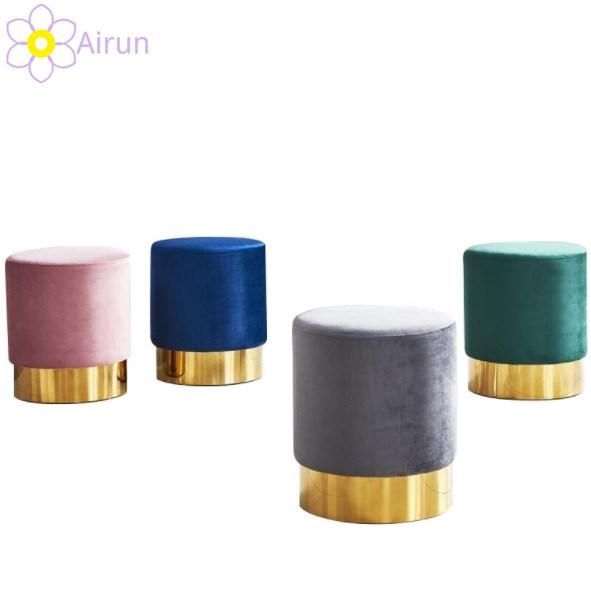 Wholesale Price Bed Foot Stool Designer Step Stools Luxury Makeup Stool Milano Fabric Sofa Footstool Modern Velvet Ottoman