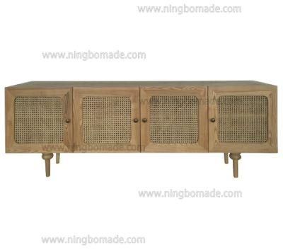 Elegant Rattan Upholstery Furniture Nature Ash Rattan TV Stand