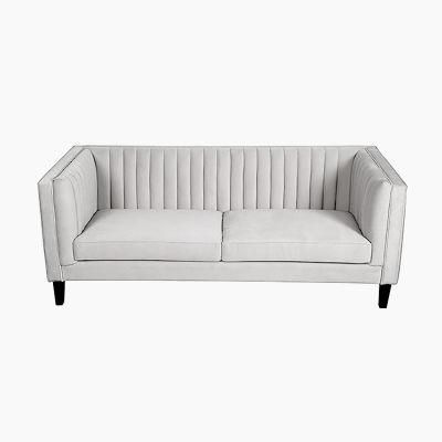 Living Room Pleated Back Sofa Fabric Couch