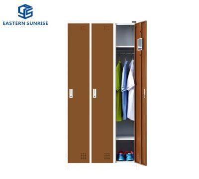 Full Height Metal Living Room Clothes Locker Cabinet with Three Door