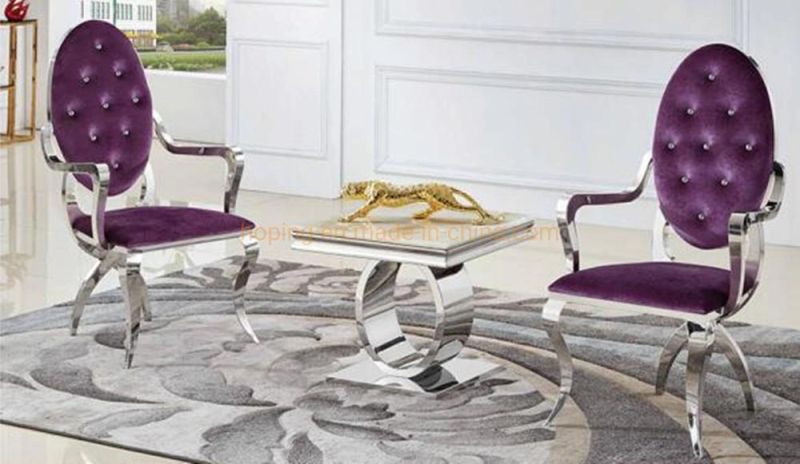 Hotel Furniture Factory Modern Round Coffee Accent Table Living Room Metal Dining Table Chair Set