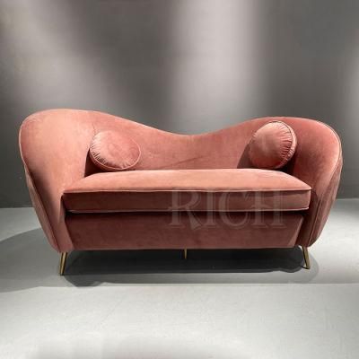 Beautiful Couch Velvet Modern Furniture Curved Back Fabric Sofa