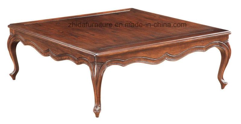 Classical Style Solid Wood Ash Wood Square Coffee Table