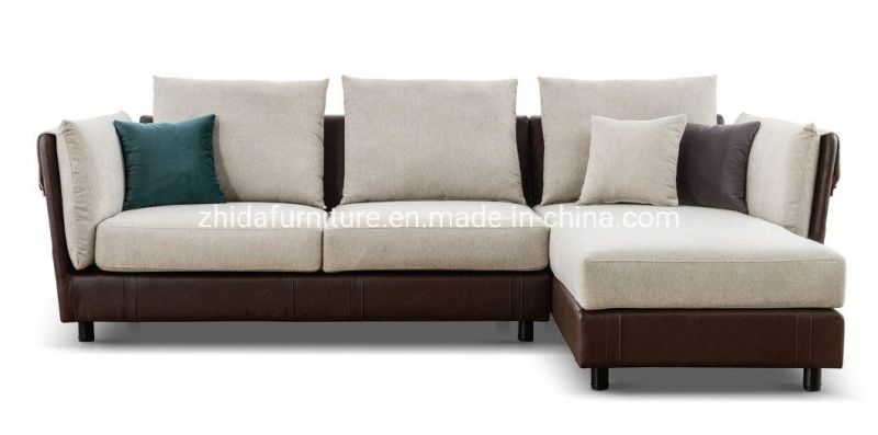 Modern Furniture Leather Fabric Living Room Corner Polyester Sofa