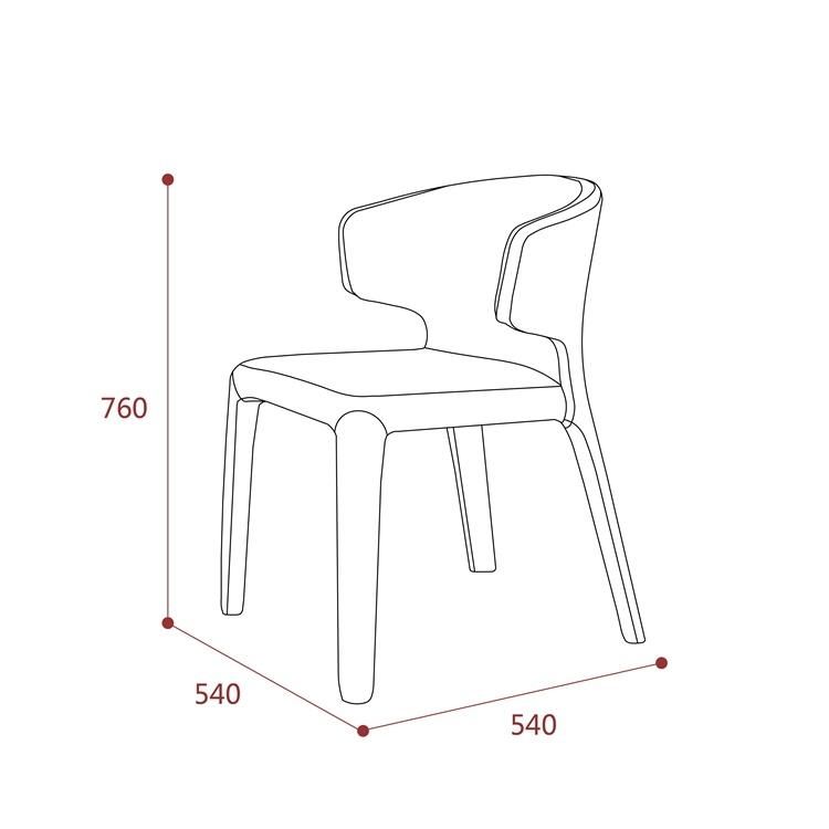 Italian Minimalist Style PU Fabric Modern Waiting Dining Chair (HYA-5206)