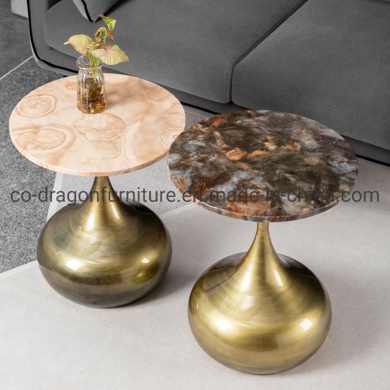 Fashion Gold Steel Side Table with Top for Home Furniture