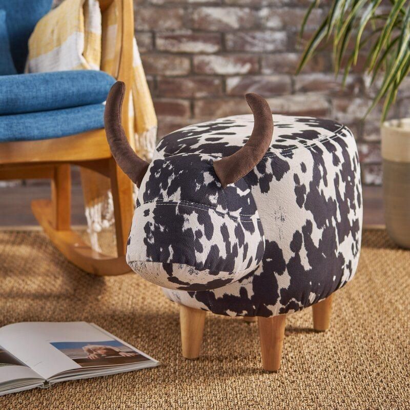 Li&Sungcreative Animal Print High-Quality Cute Small Cow Stool Ottoman