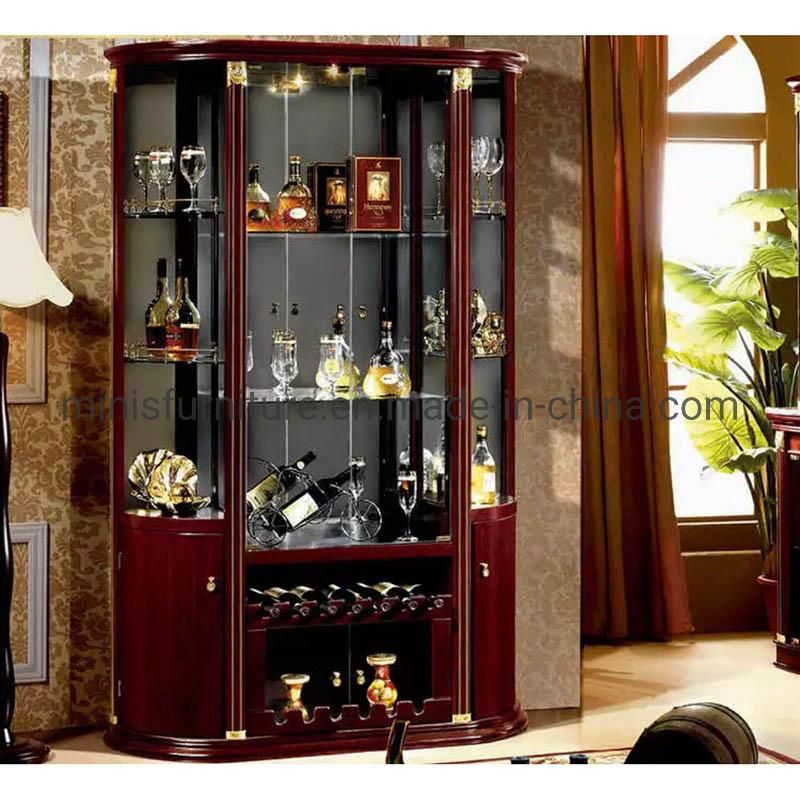 (MN-CCB801) Living Room Side Showcase Wood Glass Wine Cabinet