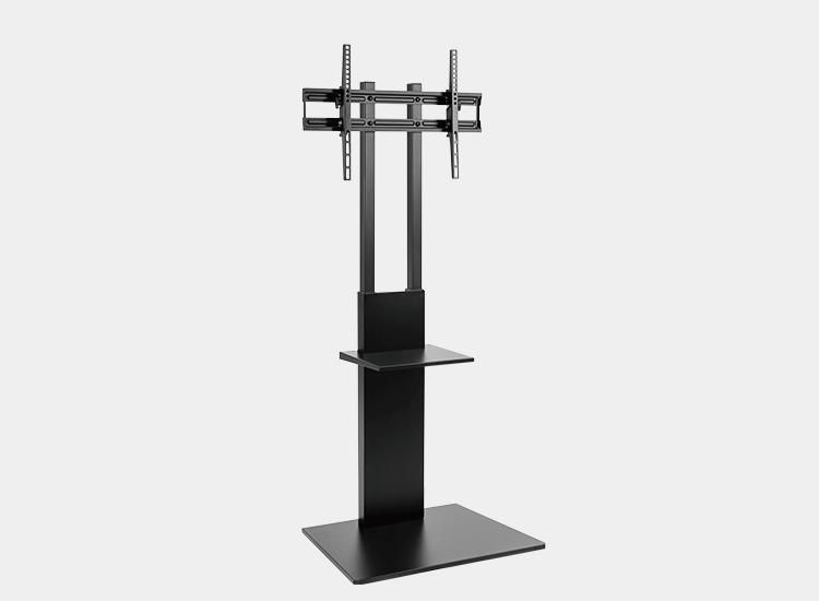 Modern Slim TV Floor Stand with Equipment Shelf