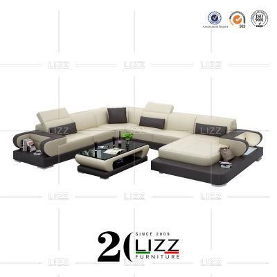 Modern Home/Living Room/Office/Hotel Leather Sectional Lounge Sofa Leisure U Shaped Furniture