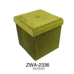 Yiya Living Room Square Velvet Storage Stool Ottoman