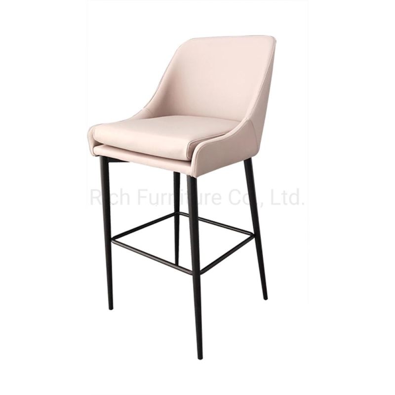 Luxury High Chair Bar Stool Gold Velvet Modern with Back