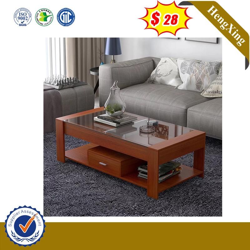 Simple TV Floor Stand Wood Glass Living Room Furniture Coffee Table (IMG-5817)