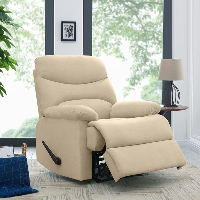 Modern Design High Adjustable Fabric Bean Bag Backrest Manual Recliner with Luxury Wooden Bar