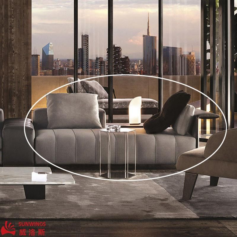 Home Furniture Light and Luxury Unique Design Metal Leg with Fabric Sofa for Hotel