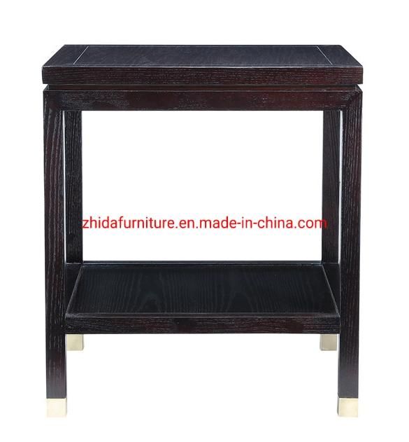 Chinese Modern Style Black Wooden Square Shape Coffee Side Table