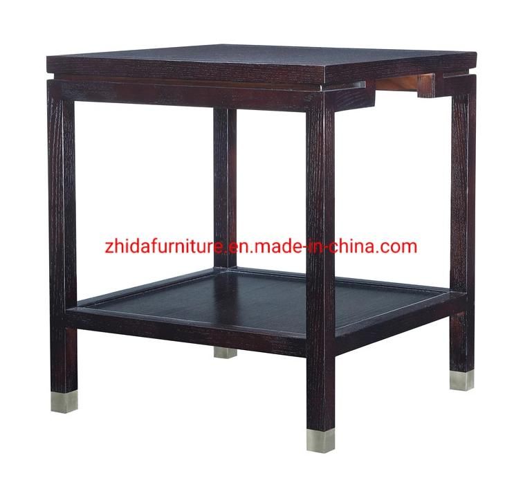 Chinese Modern Style Black Wooden Square Shape Coffee Side Table