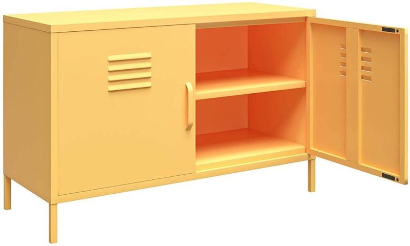 Living Room Furniture Yellow Filing Cabinet Modern Steel TV Stand