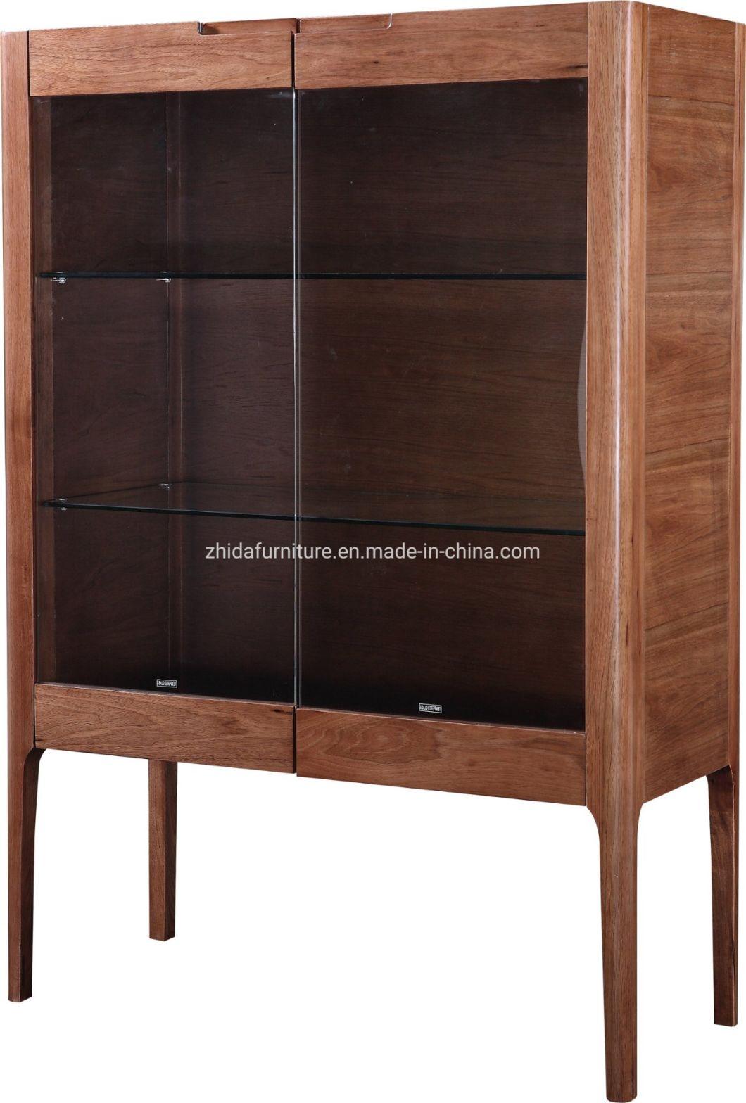 Modern Home Furniture Glass Door Wooden Living Room Cabinet