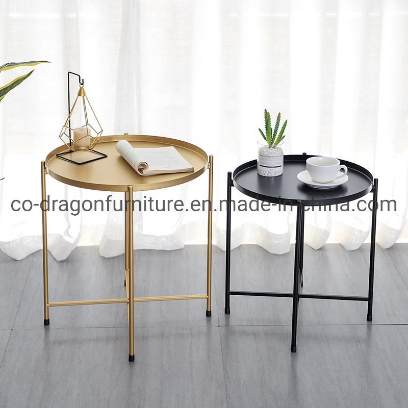 Home Furniture Metal Gold Stainless Steel Side Coffee Round Table