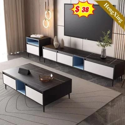 Elegant Wholesale Marble Top Quality Melamine Wood Furniture Coffee Table with TV Stand