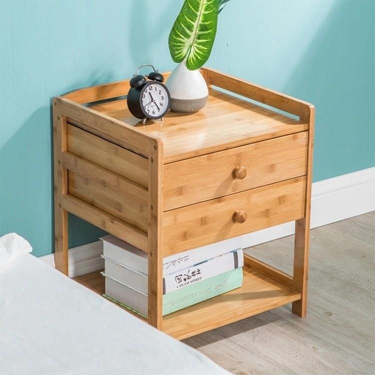 Bamboo Bedside Table Storage Cabinet Living Room End Table Storage Cabinet Bamboo Nightstand