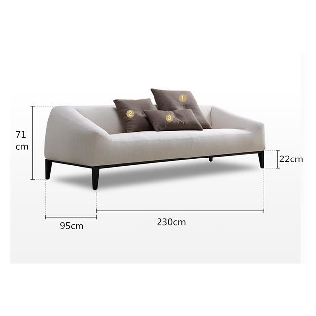 Modern and Simply Design 2 Seater Solid Wood Leg High-Grade Fabrics Sectional Sofa for Home Living Room Furniture