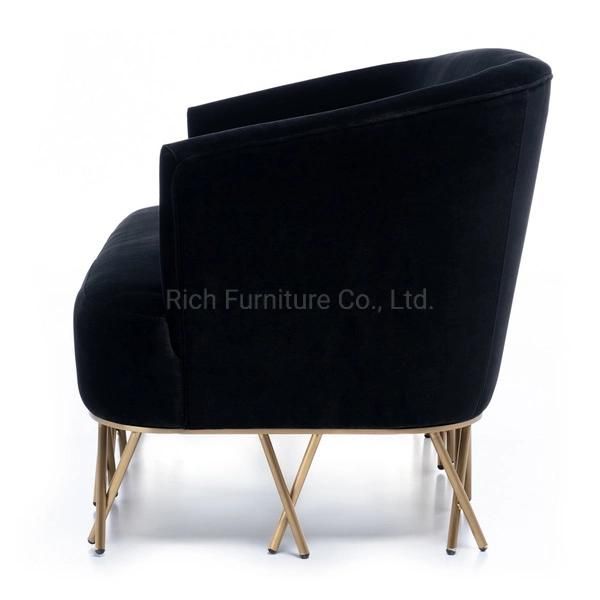 Leisure Fabric Velvet Sofa with X Legs Couch