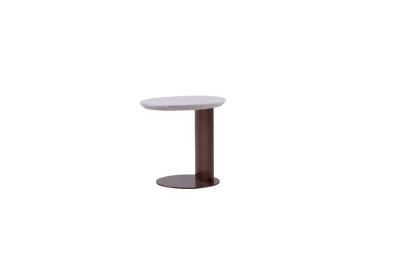 Small Round Shape Elegant Side Table with Marble Top