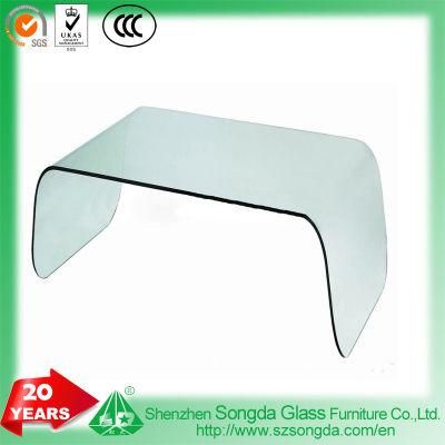 10mm Clear Bent Glass Coffee Table Fashion Design Color Printed