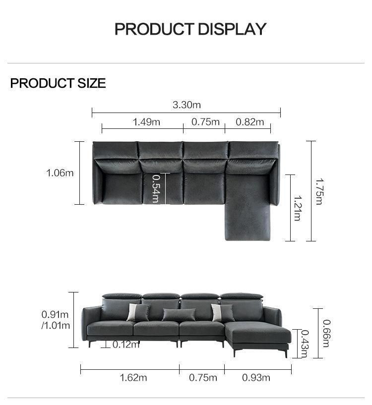 Linsy Modern Living Room Home Technology Fabric Corner Sofa S060