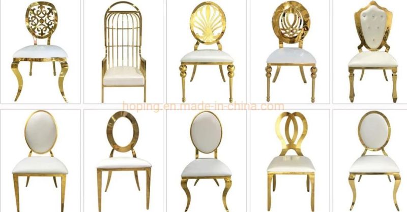 Round Special Back Design Promotion Luxury Chaise De Banquet Party Upholstered Velvet Chair Table Set Gold Wedding Royal Throne King Chair