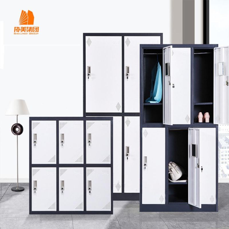 Factory Direct Sale, Knock-Down Construction, School or Public Lockers, Steel 9 Dower Storage Cabinet, Metal Wardrobe.