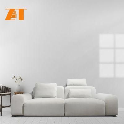 Manufacturer Italian Style Custom Made Slipcover Sofa for Living Room Light Grey Color